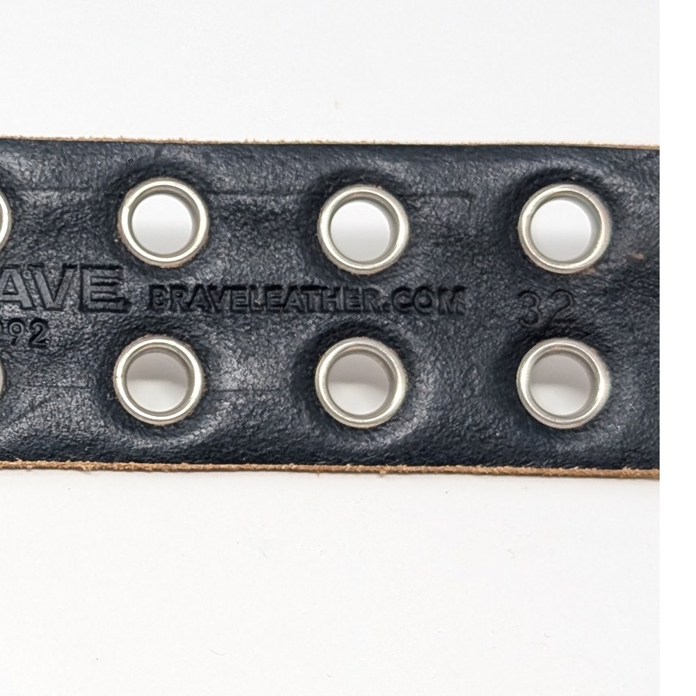 BRAVE Baca II Leather Camo Double Grommet Belt Sz 32 Edgy Y2K Streetwear Unisex - Picture 5 of 8